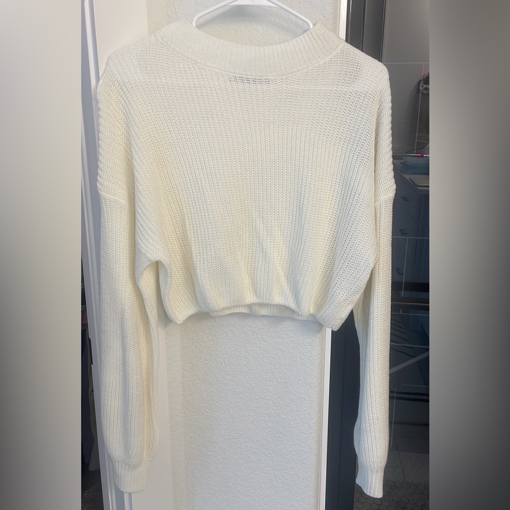 cream cropped sweater